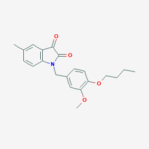 molecular formula C21H23NO4 B248669 1-(4-butoxy-3-methoxybenzyl)-5-methyl-1H-indole-2,3-dione 