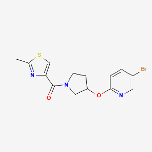 (3-((5-Bromopyridin-2-yl)oxy)pyrrolidin-1-yl)(2-methylthiazol-4-yl)methanone