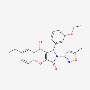 molecular formula C25H22N2O5 B2486700 1-(3-乙氧基苯基)-7-乙基-2-(5-甲基异噁唑-3-基)-1,2-二氢咔唑并[2,3-c]吡咯-3,9-二酮 CAS No. 874397-14-5