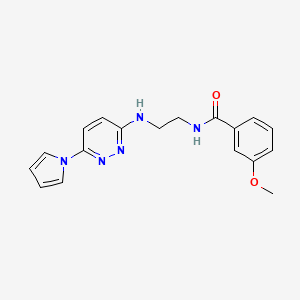 molecular formula C18H19N5O2 B2486701 N-(2-((6-(1H-pyrrol-1-yl)pyridazin-3-yl)amino)ethyl)-3-methoxybenzamide CAS No. 1428378-00-0