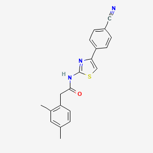 molecular formula C20H17N3OS B2486702 N-(4-(4-cyanophenyl)thiazol-2-yl)-2-(2,4-dimethylphenyl)acetamide CAS No. 922675-70-5