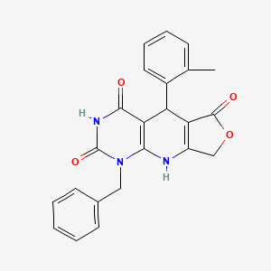 13-Benzyl-8-(2-methylphenyl)-5-oxa-2,11,13-triazatricyclo[7.4.0.0^{3,7}]trideca-1(9),3(7)-diene-6,10,12-trione