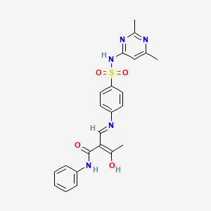 (2Z)-2-[({4-[(2,6-dimethylpyrimidin-4-yl)sulfamoyl]phenyl}amino)methylidene]-3-oxo-N-phenylbutanamide
