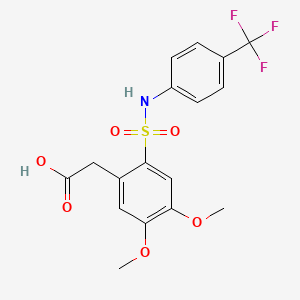 2-(4,5-Dimethoxy-2-{[4-(trifluoromethyl)phenyl]sulfamoyl}phenyl)acetic acid