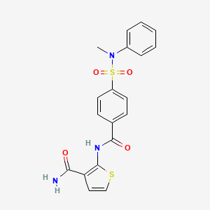 molecular formula C19H17N3O4S2 B2486759 2-[[4-[Methyl(phenyl)sulfamoyl]benzoyl]amino]thiophene-3-carboxamide CAS No. 852298-06-7