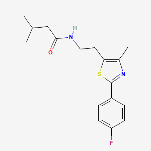 N-[2-[2-(4-fluorophenyl)-4-methyl-1,3-thiazol-5-yl]ethyl]-3-methylbutanamide
