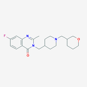 7-Fluoro-2-methyl-3-[[1-(oxan-3-ylmethyl)piperidin-4-yl]methyl]quinazolin-4-one