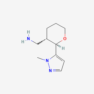 molecular formula C10H17N3O B2486764 [(2R,3S)-2-(2-methylpyrazol-3-yl)oxan-3-yl]methanamine CAS No. 1932468-23-9