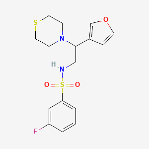 3-fluoro-N-(2-(furan-3-yl)-2-thiomorpholinoethyl)benzenesulfonamide