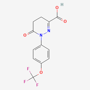molecular formula C12H9F3N2O4 B2486781 6-Oxo-1-(4-(trifluoromethoxy)phenyl)-1,4,5,6-tetrahydropyridazine-3-carboxylic acid CAS No. 2219375-55-8