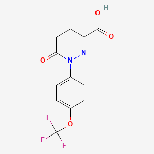 molecular formula C12H9F3N2O4 B2486781 6-oxo-1-[4-(trifluoromethoxy)phenyl]-1,4,5,6-tetrahydropyridazine-3-carboxylic acid CAS No. 2219375-55-8