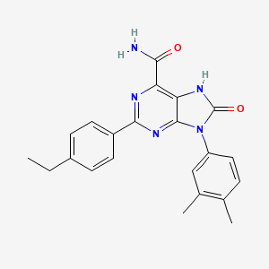 molecular formula C22H21N5O2 B2486789 9-(3,4-dimethylphenyl)-2-(4-ethylphenyl)-8-oxo-8,9-dihydro-7H-purine-6-carboxamide CAS No. 898446-90-7