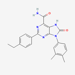 molecular formula C22H21N5O2 B2486789 9-(3,4-diméthylphényl)-2-(4-éthylphényl)-8-oxo-8,9-dihydro-7H-purine-6-carboxamide CAS No. 898446-90-7