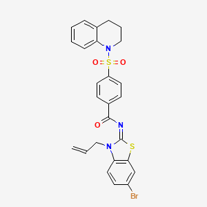 molecular formula C26H22BrN3O3S2 B2486790 (Z)-N-(3-allyl-6-bromobenzo[d]thiazol-2(3H)-ylidene)-4-((3,4-dihydroquinolin-1(2H)-yl)sulfonyl)benzamide CAS No. 865175-15-1