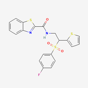 N-(2-((4-fluorophenyl)sulfonyl)-2-(thiophen-2-yl)ethyl)benzo[d]thiazole-2-carboxamide
