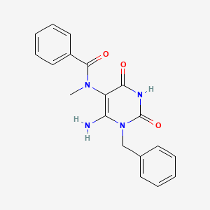 molecular formula C19H18N4O3 B2486795 N-(6-氨基-1-苄基-2,4-二氧代-1,2,3,4-四氢嘧啶-5-基)-N-甲基苯甲酰胺 CAS No. 1026890-84-5