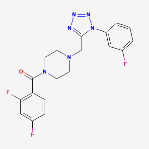 molecular formula C19H17F3N6O B2486797 (2,4-difluorophenyl)(4-((1-(3-fluorophenyl)-1H-tetrazol-5-yl)methyl)piperazin-1-yl)methanone CAS No. 1021227-44-0