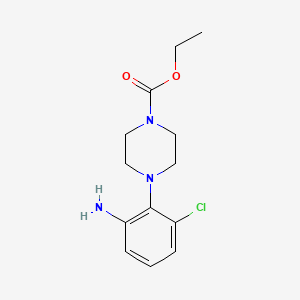 molecular formula C13H18ClN3O2 B2486801 Ethyl 4-(2-amino-6-chlorophenyl)piperazine-1-carboxylate CAS No. 893774-01-1