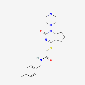 N-(4-methylbenzyl)-2-((1-(4-methylpiperazin-1-yl)-2-oxo-2,5,6,7-tetrahydro-1H-cyclopenta[d]pyrimidin-4-yl)thio)acetamide