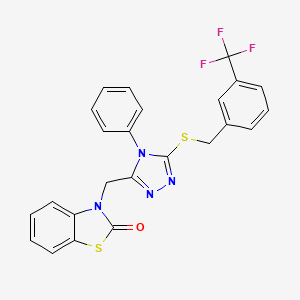 3-((4-phenyl-5-((3-(trifluoromethyl)benzyl)thio)-4H-1,2,4-triazol-3-yl)methyl)benzo[d]thiazol-2(3H)-one