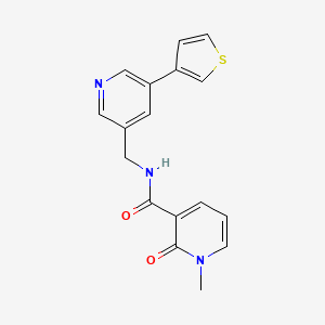 molecular formula C17H15N3O2S B2486812 1-methyl-2-oxo-N-((5-(thiophen-3-yl)pyridin-3-yl)methyl)-1,2-dihydropyridine-3-carboxamide CAS No. 1798520-36-1