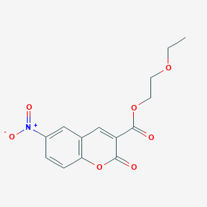 molecular formula C14H13NO7 B2486815 2-Ethoxyethyl 6-nitro-2-oxochromene-3-carboxylate CAS No. 899726-03-5