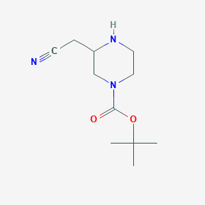 molecular formula C11H19N3O2 B2486826 tert-Butyl 3-(cyanomethyl)piperazine-1-carboxylate CAS No. 1367929-39-2