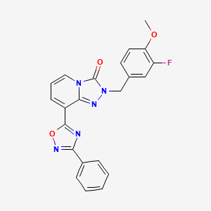 molecular formula C22H16FN5O3 B2486827 2-[(3-fluoro-4-methoxyphenyl)methyl]-8-(3-phenyl-1,2,4-oxadiazol-5-yl)-2H,3H-[1,2,4]triazolo[4,3-a]pyridin-3-one CAS No. 1251624-88-0