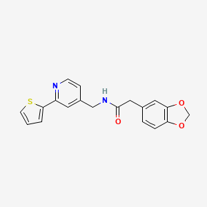 2-(benzo[d][1,3]dioxol-5-yl)-N-((2-(thiophen-2-yl)pyridin-4-yl)methyl)acetamide