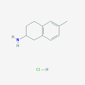 molecular formula C11H16ClN B2486835 6-Methyl-1,2,3,4-tetrahydronaphthalen-2-amine;hydrochloride CAS No. 33448-19-0