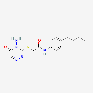 2-[(4-amino-5-oxo-1,2,4-triazin-3-yl)sulfanyl]-N-(4-butylphenyl)acetamide