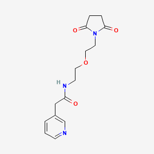 molecular formula C15H19N3O4 B2486837 N-[2-[2-(2,5-Dioxopyrrolidin-1-yl)ethoxy]ethyl]-2-pyridin-3-ylacetamide CAS No. 2320421-39-2