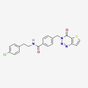 molecular formula C21H17ClN4O2S B2486842 N-[2-(4-氯苯基)乙基]-4-[(4-氧代噻吩[3,2-d]三唑-3-基)甲基]苯甲酰胺 CAS No. 443671-55-4