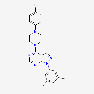 molecular formula C23H23FN6 B2486847 1-(3,5-二甲基苯基)-4-[4-(4-氟苯基)哌嗪-1-基]-1H-吡唑并[3,4-d]嘧啶 CAS No. 955306-61-3
