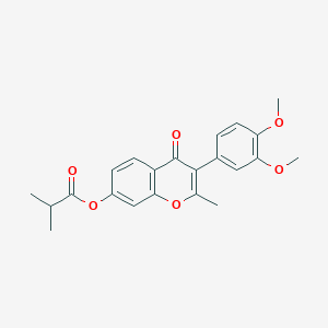 molecular formula C22H22O6 B2486851 3-(3,4-dimethoxyphenyl)-2-methyl-4-oxo-4H-chromen-7-yl 2-methylpropanoate CAS No. 858763-62-9