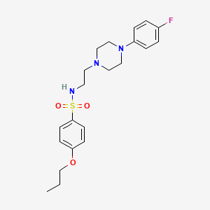 molecular formula C21H28FN3O3S B2486858 N-(2-(4-(4-fluorophenyl)piperazin-1-yl)ethyl)-4-propoxybenzenesulfonamide CAS No. 1049446-07-2