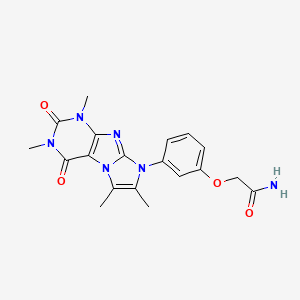 2-(3-(1,3,6,7-tetramethyl-2,4-dioxo-3,4-dihydro-1H-imidazo[2,1-f]purin-8(2H)-yl)phenoxy)acetamide