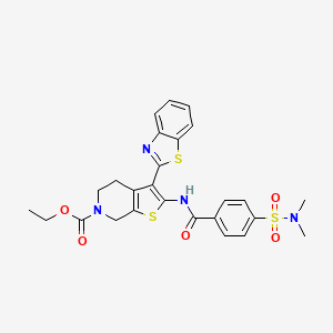 ethyl 3-(1,3-benzothiazol-2-yl)-2-[4-(dimethylsulfamoyl)benzamido]-4H,5H,6H,7H-thieno[2,3-c]pyridine-6-carboxylate