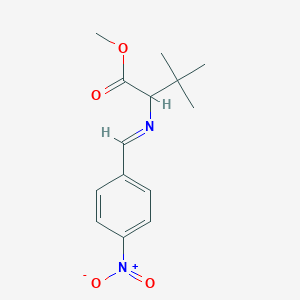 molecular formula C14H18N2O4 B2486864 methyl 3,3-dimethyl-2-{[(E)-(4-nitrophenyl)methylidene]amino}butanoate CAS No. 1173540-20-9