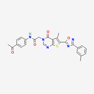 N-(4-acetylphenyl)-2-(5-methyl-4-oxo-6-(3-(m-tolyl)-1,2,4-oxadiazol-5-yl)thieno[2,3-d]pyrimidin-3(4H)-yl)acetamide