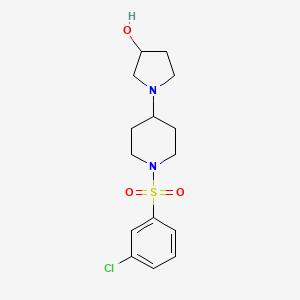 1-(1-((3-Chlorophenyl)sulfonyl)piperidin-4-yl)pyrrolidin-3-ol