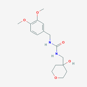 1-(3,4-dimethoxybenzyl)-3-((4-hydroxytetrahydro-2H-pyran-4-yl)methyl)urea