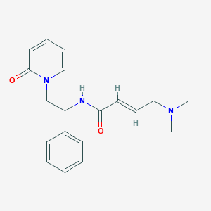 (E)-4-(Dimethylamino)-N-[2-(2-oxopyridin-1-yl)-1-phenylethyl]but-2-enamide