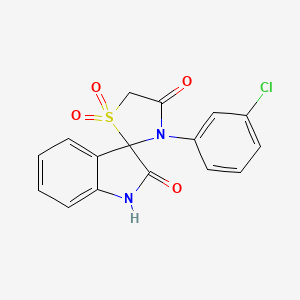 molecular formula C16H11ClN2O4S B2486887 3-(3-chlorophenyl)-1,1-dioxospiro[1,3-thiazolidine-2,3'-1H-indole]-2',4-dione CAS No. 894872-58-3