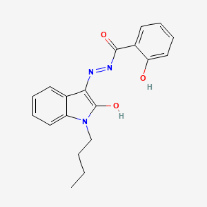 (Z)-N'-(1-butyl-2-oxoindolin-3-ylidene)-2-hydroxybenzohydrazide