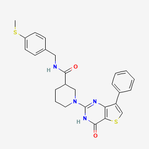 molecular formula C26H26N4O2S2 B2486896 N-[4-(methylsulfanyl)benzyl]-1-(4-oxo-7-phenyl-3,4-dihydrothieno[3,2-d]pyrimidin-2-yl)piperidine-3-carboxamide CAS No. 1251709-03-1