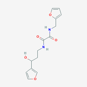 molecular formula C14H16N2O5 B2486905 N1-(呋喃-2-基甲基)-N2-(3-(呋喃-3-基)-3-羟基丙基)草酰胺 CAS No. 2034314-08-2