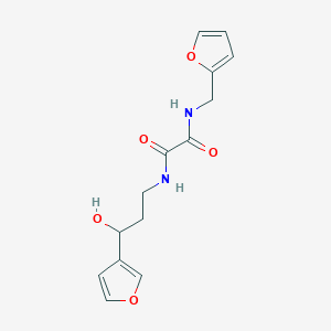 molecular formula C14H16N2O5 B2486905 N1-(フラン-2-イルメチル)-N2-(3-(フラン-3-イル)-3-ヒドロキシプロピル)オキサラミド CAS No. 2034314-08-2