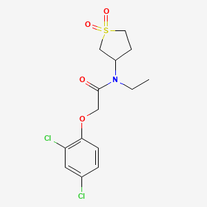 molecular formula C14H17Cl2NO4S B2486906 2-(2,4-二氯苯氧基)-N-(1,1-二氧代-四氢噻吩-3-基)-N-乙基乙酰胺 CAS No. 874787-59-4
