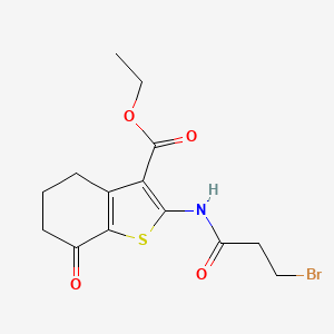 Ethyl 2-[(3-bromopropanoyl)amino]-7-oxo-4,5,6,7-tetrahydro-1-benzothiophene-3-carboxylate
